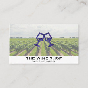 Winery Vineyard   Toast Glasses Grapes Business Card