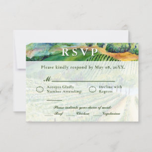 Winery Vineyard Wedding RSVP Custom Wine Cards