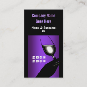 Winery vineyard wine purple black white business card