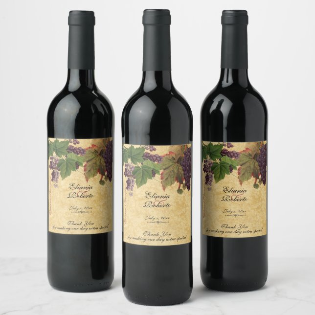 Winery Wedding Rustic  Wine Label (Bottles)