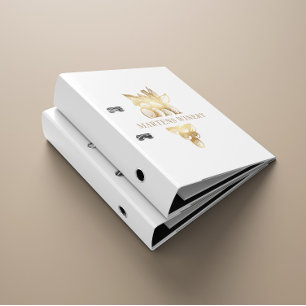 Winery Wine Business Gold Grapes Monogram Binder