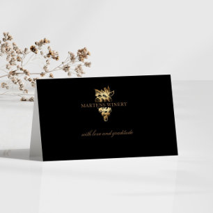 Winery Wine Business Gold Grapes Thank You Card