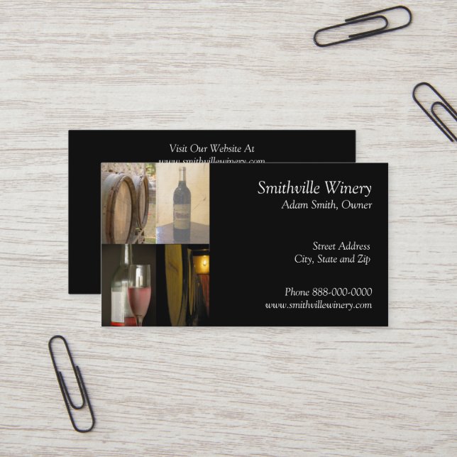 Winery Wine Making Business Card (Front/Back In Situ)