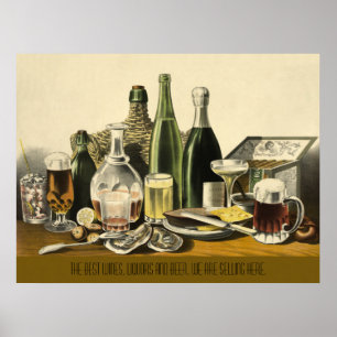 Wines, Liquors and Beer Poster