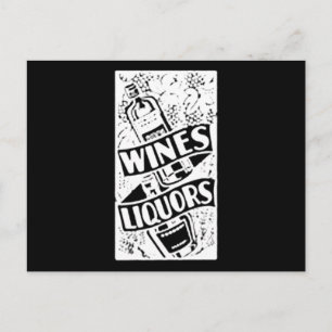 Wines & Liquors White Postcard
