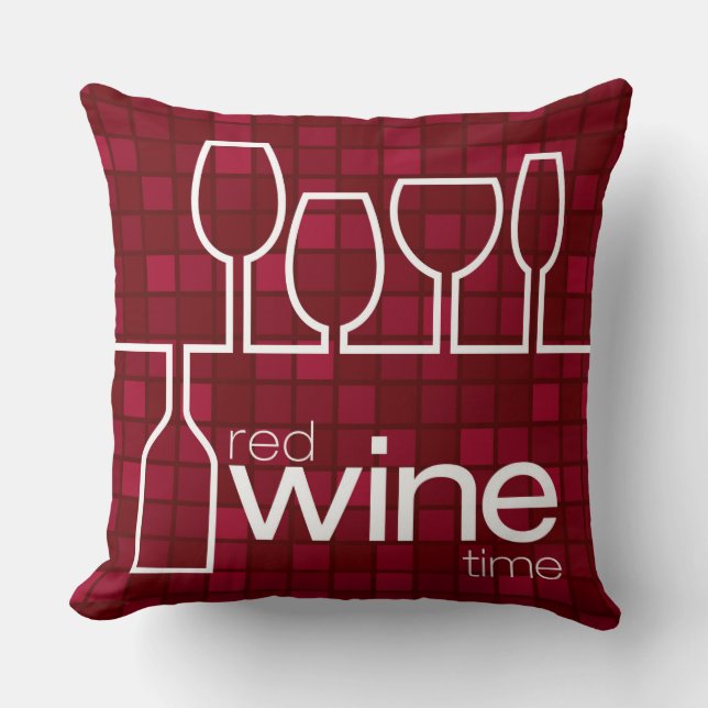 WineTime Throw Pillow (Front)
