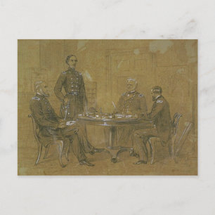 Winfield Scott and Staff Postcard