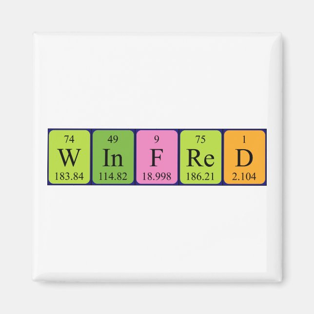 Winfred periodic table name magnet (Front)