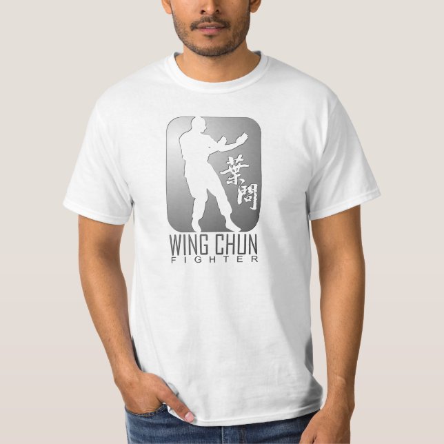 Wing Chun Fighter (Silver) T-Shirt (Front)