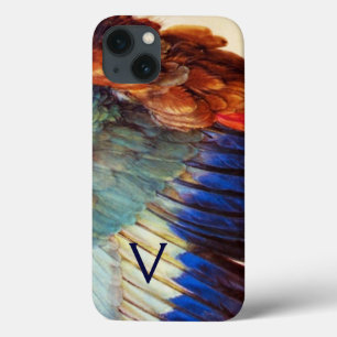 WING FEATHERS OF AN EUROPEAN ROLLER MONOGRAM iPhone 13 CASE