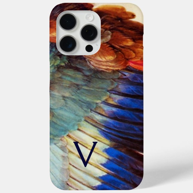 WING FEATHERS OF AN EUROPEAN ROLLER MONOGRAM Case-Mate iPhone CASE (Back)
