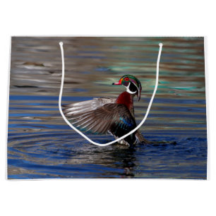 Wing Flapping Wood Duck Large Gift Bag