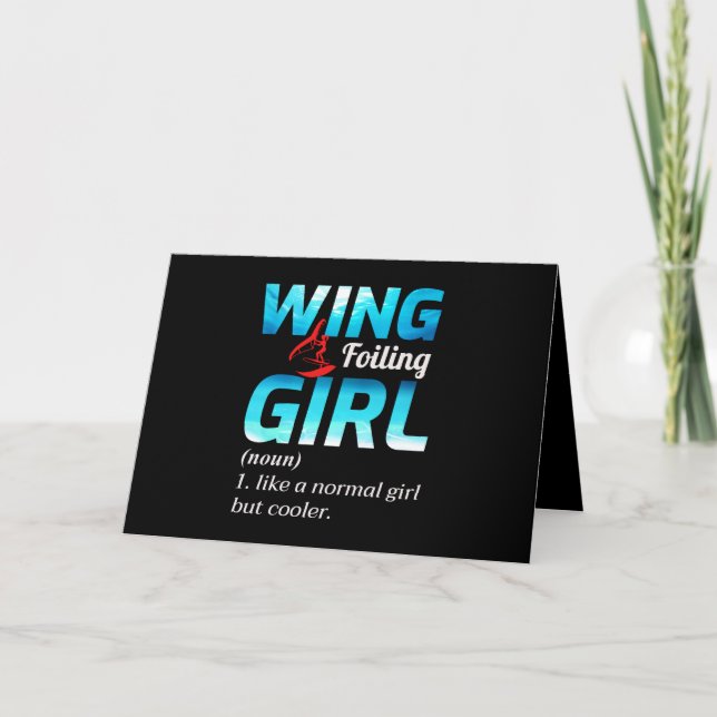 Wing Foiling Foil Surfing Surfer Surf Water Sports Card (Front)