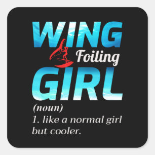 Wing Foiling Foil Surfing Surfer Surf Water Sports Square Sticker