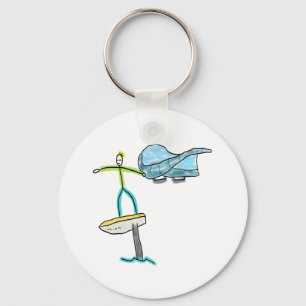 Wing Foiling Stickman Keychain