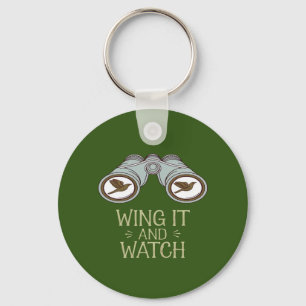 Wing It and Watch Birdwatching Nature Adventure Keychain