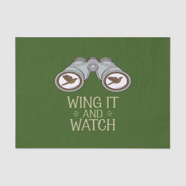 Wing It and Watch Birdwatching Nature Adventure Tissue Paper (Front)