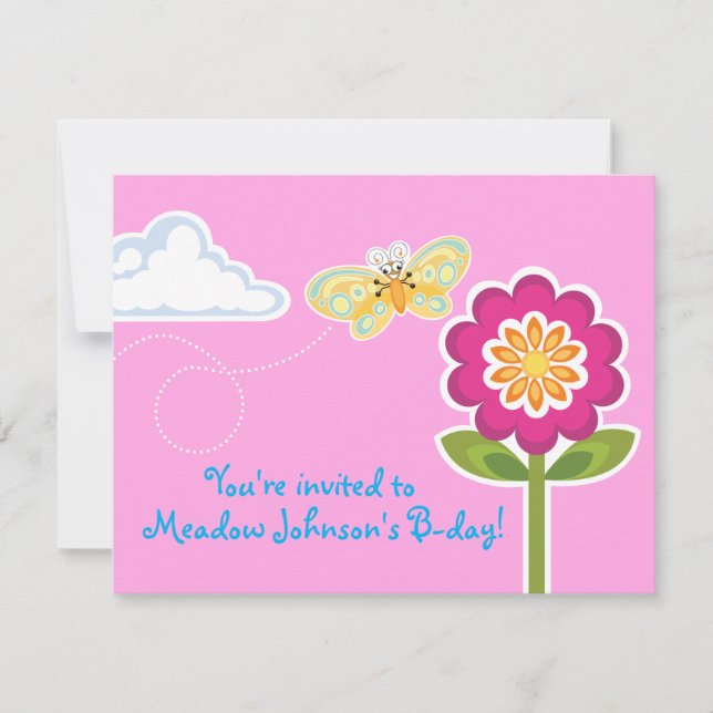 Wing-Nutz™_Butterfly_sweet & fun Birthday Party Invitation (Front)