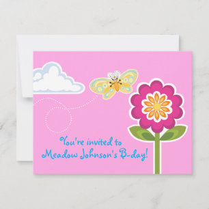 Wing-Nutz™_Butterfly_sweet & fun Birthday Party Invitation