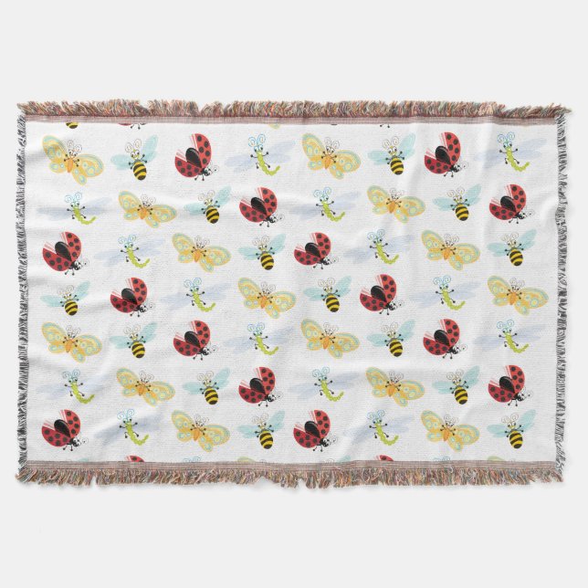 Wing-Nutz™_Fluttering Buddies_pattern Throw Blanket (Front)