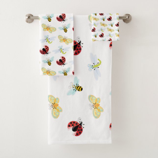 Wing-Nutz™_Fluttering Buddies_sweet & cute insects Bath Towel Set (Insitu)