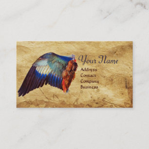 WING OF A ROLLER  ON  ANTIQUE PARCHMENT  Monogram Business Card