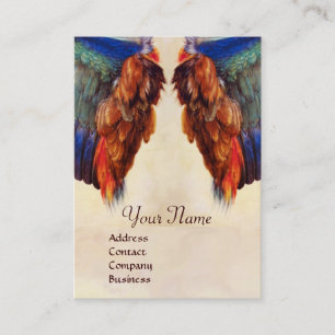 WING OF A ROLLER  ON  ANTIQUE PARCHMENT  Monogram Business Card