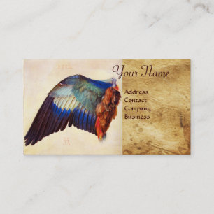 WING OF A ROLLER  ON  ANTIQUE PARCHMENT  Monogram Business Card
