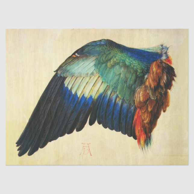 WING OF AN EUROPEAN ROLLER Durer Tissue Paper (Front)