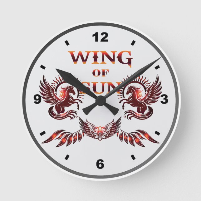 Wing of Sun-Clock Round Clock (Front)