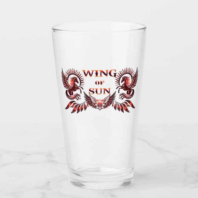 Wing of Sun Drinkware Glass (Front)