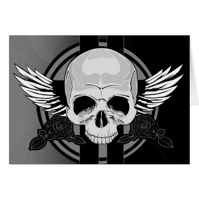 Wing Skull - BLACK & WHITE (Front Horizontal)
