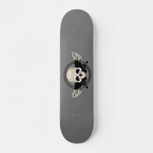 Wing Skull - BLACK & WHITE Skateboard