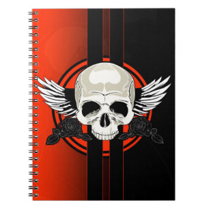Wing Skull - ORANGE Notebook
