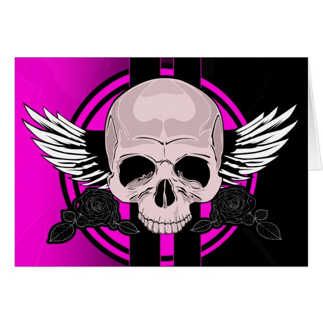 Wing Skull - PINK (Front Horizontal)
