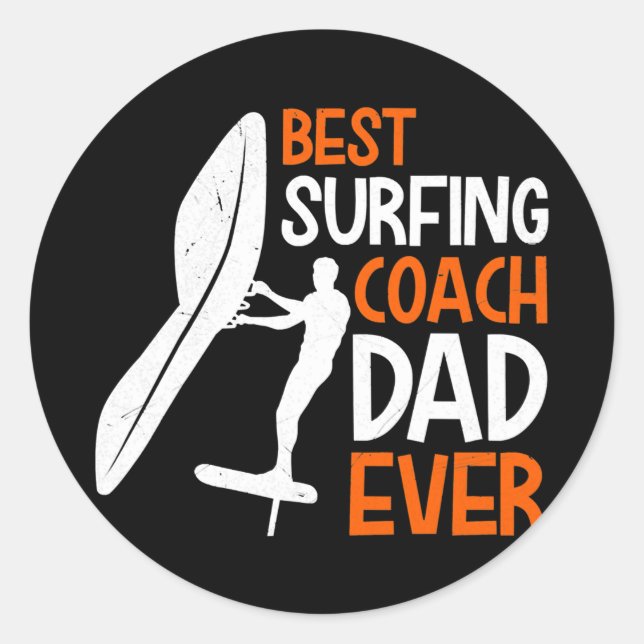Wing Surf Coach Wing Foiling Dad Papa Wing Foil  Classic Round Sticker (Front)