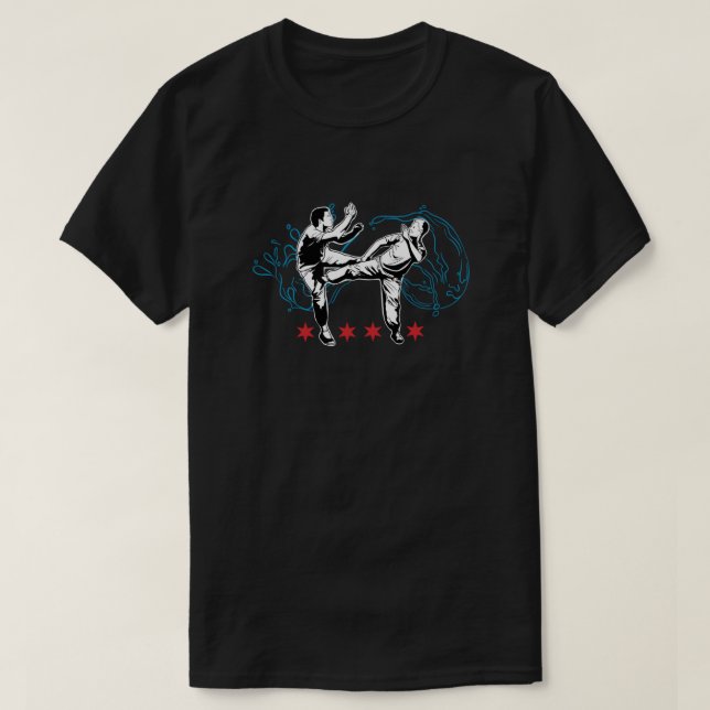 Wing Tsun Illinois Black T-Shirt (Design Front)