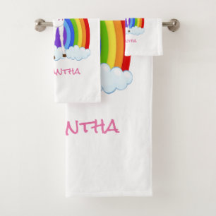 Wing Unicorn Party Rainbow Bath Towel Set