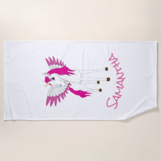 Wing Unicorn Party Rainbow Beach Towel