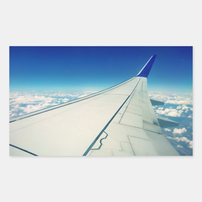 Wing view from airplane during flight sticker (Front)