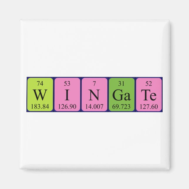 Wingate periodic table name magnet (Front)