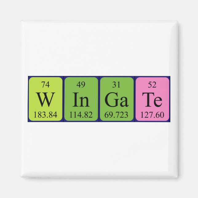 Wingate periodic table name magnet (Front)