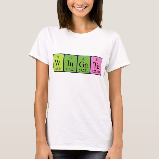 Wingate periodic table name shirt (Front)