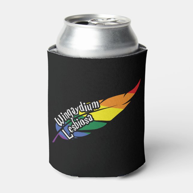 Wingaydium Lesbiosa – Funny LGBTQ+ Magic Pun Can Cooler (Can Front)