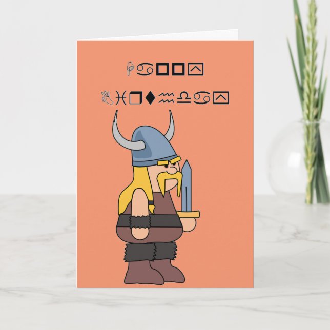 Wingding Viking Happy Birthday Card (Front)