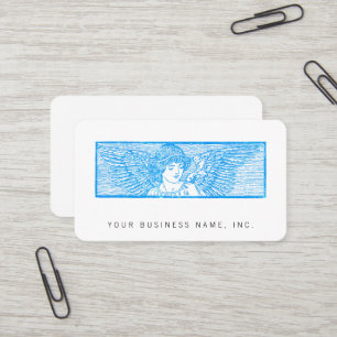 Winged Angel Ornament Letterpress Style Business Card