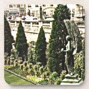 Winged Angel Statue Bath England 1986 snap-11737a Coaster