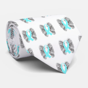 Winged Awareness Ribbon (Light Blue) Tie