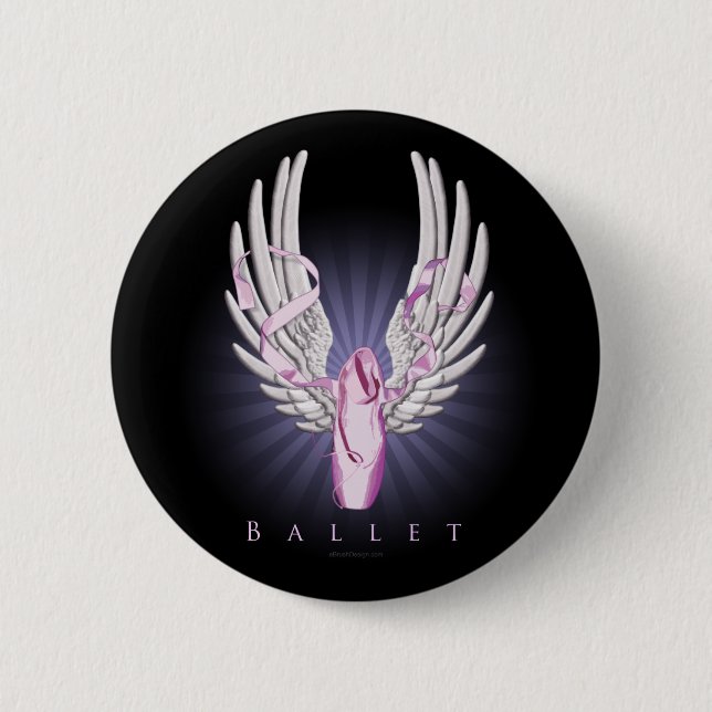 Winged Ballet (Dance) 2 Inch Round Button (Front)