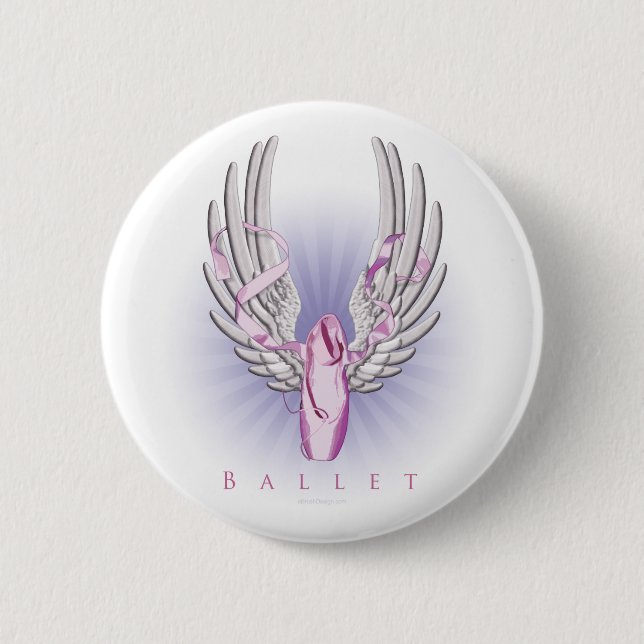 Winged Ballet (Dance) 2 Inch Round Button (Front)